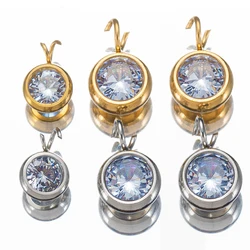 20pcs 10pcs Stainless Steel Zircon Charms for Jewelry Making 5.5mm 7mm Pendants with Open Jump Rings Necklace DIY Wholesale