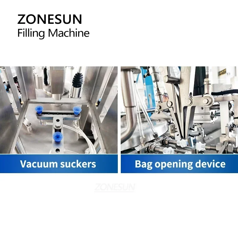 ZONESUN ZS-GB200 Confezionatrice automatica per granuli Doypack Snack Noci Cibo Grano Pacchetto Particelle Produzione Affari