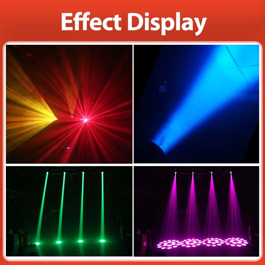 150W LED Beam Spot Wash Moving Head light Stage Effect Lighting Equipment Spotlights DMX512 Sound Control For DJ Party Wedding