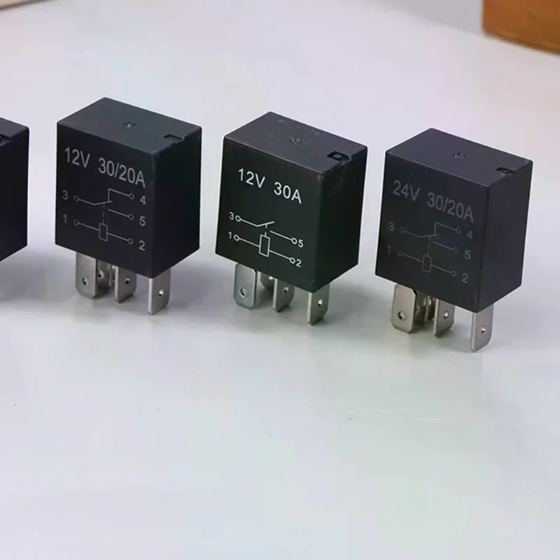

1 шт., 4-контактное/5-контактное 30 А, 12 В/24 В, фиолетовая серия, 4-контактное/5-контактное водонепроницаемое автомобильное реле, адаптер для автомобильного реле
