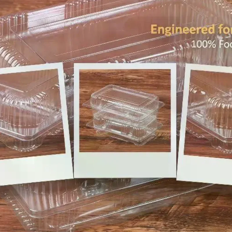 

Plastic Clear Boxes With Lids 65pcs Disposable Containers For Bakery Sushi Dessert Fruit Salad Practical Use