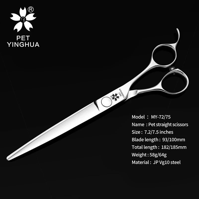 Professional Pet Beautician Comprehensive Straight Scissors Japan VG10 Steel Hair Trimming Scissors For Pet Shop Exclusive MY-72