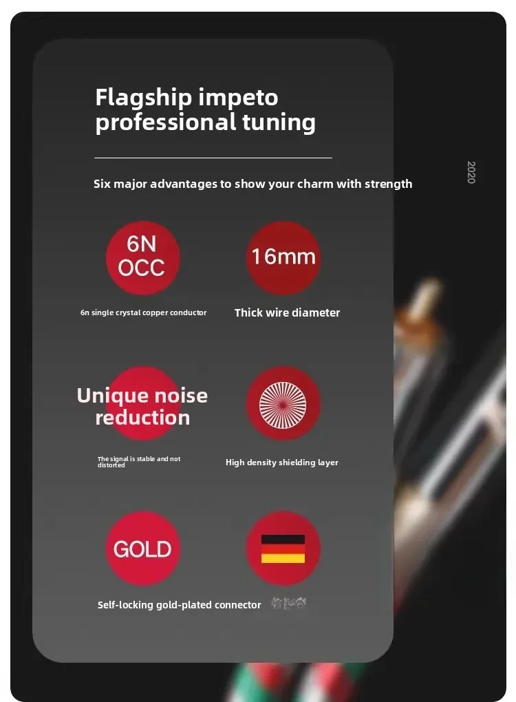 Imported high-end audiophile grade 6N single crystal copper XLR XLR head balance wire through the machine line