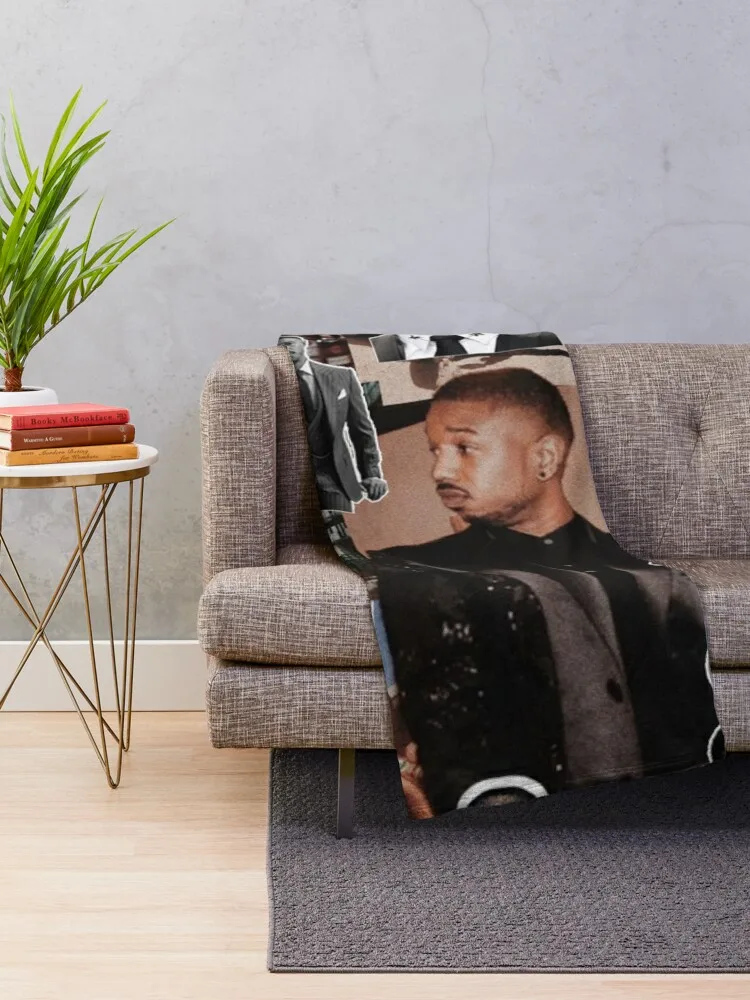 Michael B. Jordan photo collage Throw Blanket Soft Furrys Blankets