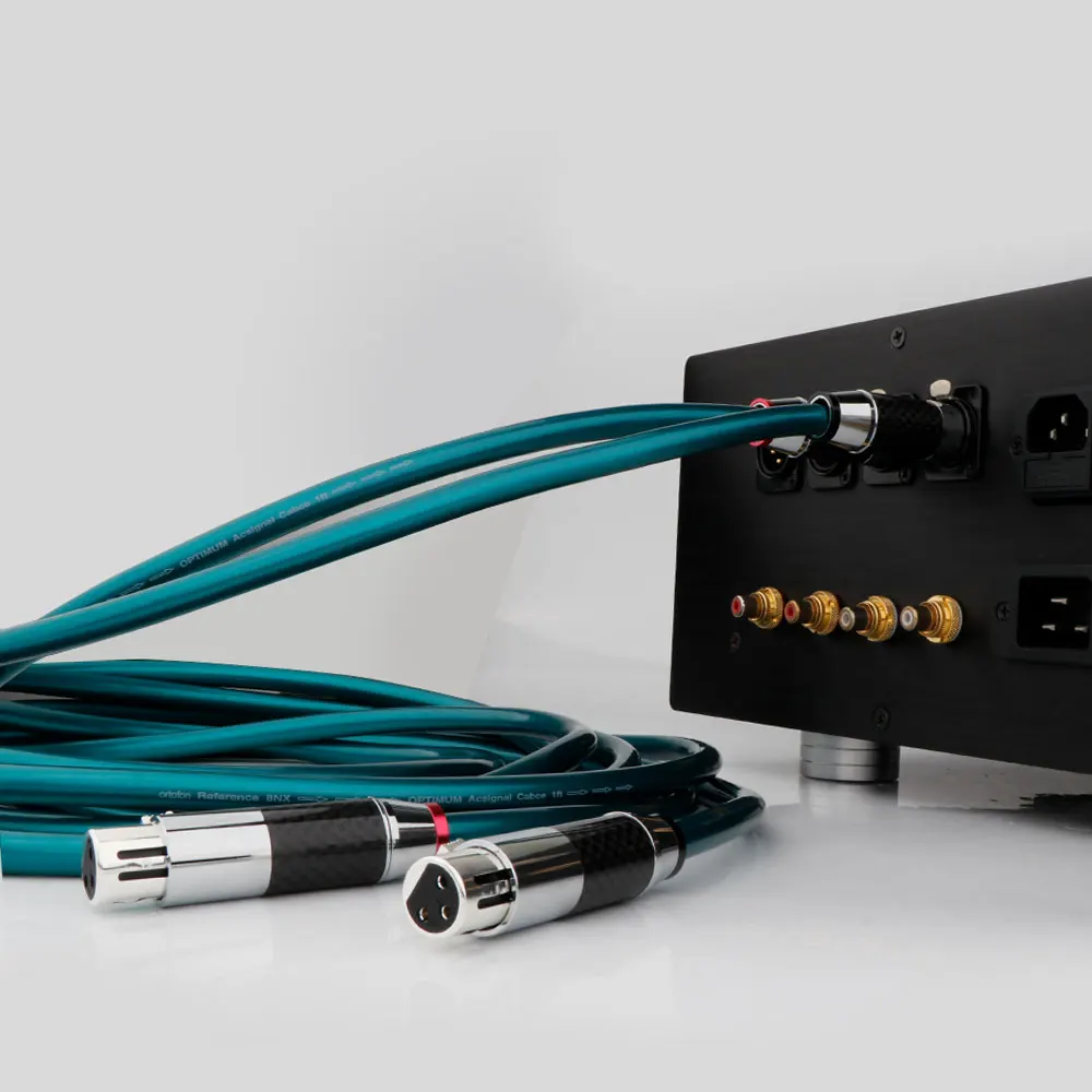 X406 Ortofon 8N OCC Pure Copper Audio RCA Interconnect Cable With Rhodium Plated White Carbon Fiber XLR Plug