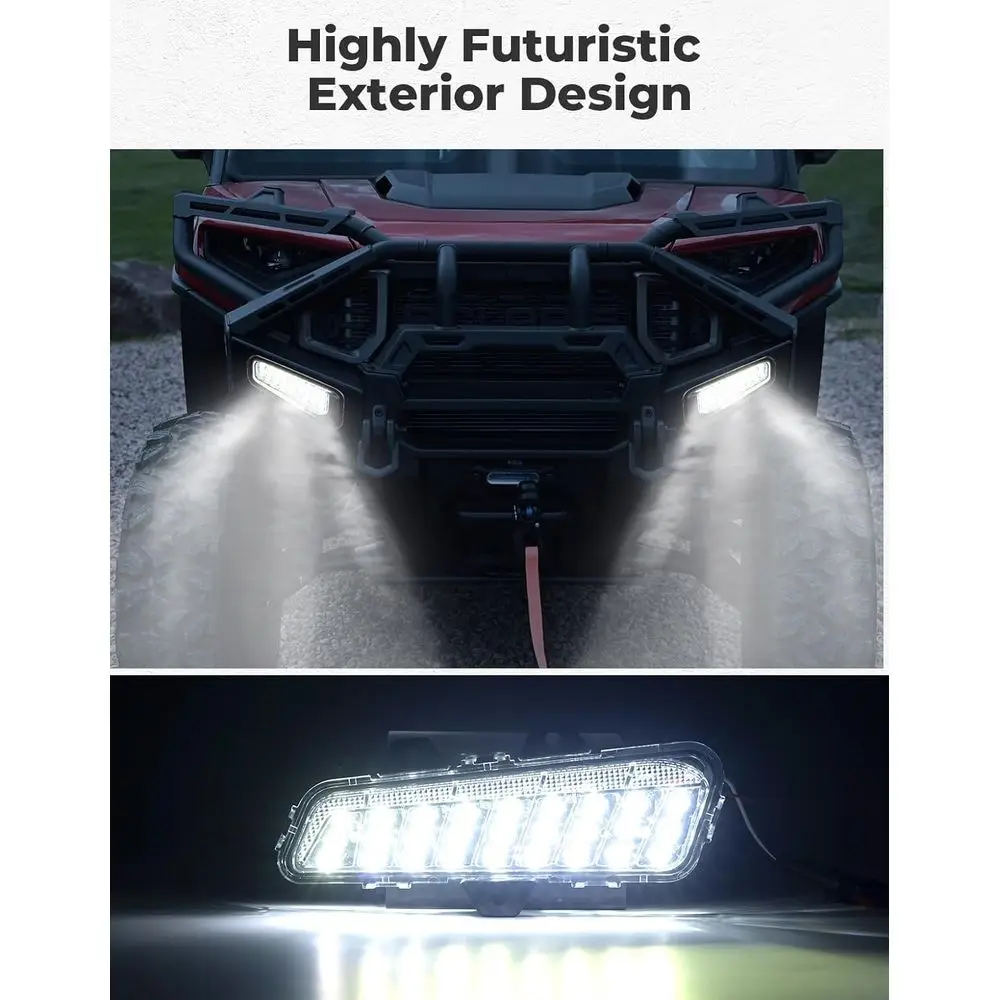 مصباح أمامي LED متوافق مع Polaris Ranger 1500 XD/CREW 2024 2025 2026, أضواء المصد الأمامي UTV Brushguard أضواء مساعدة Br