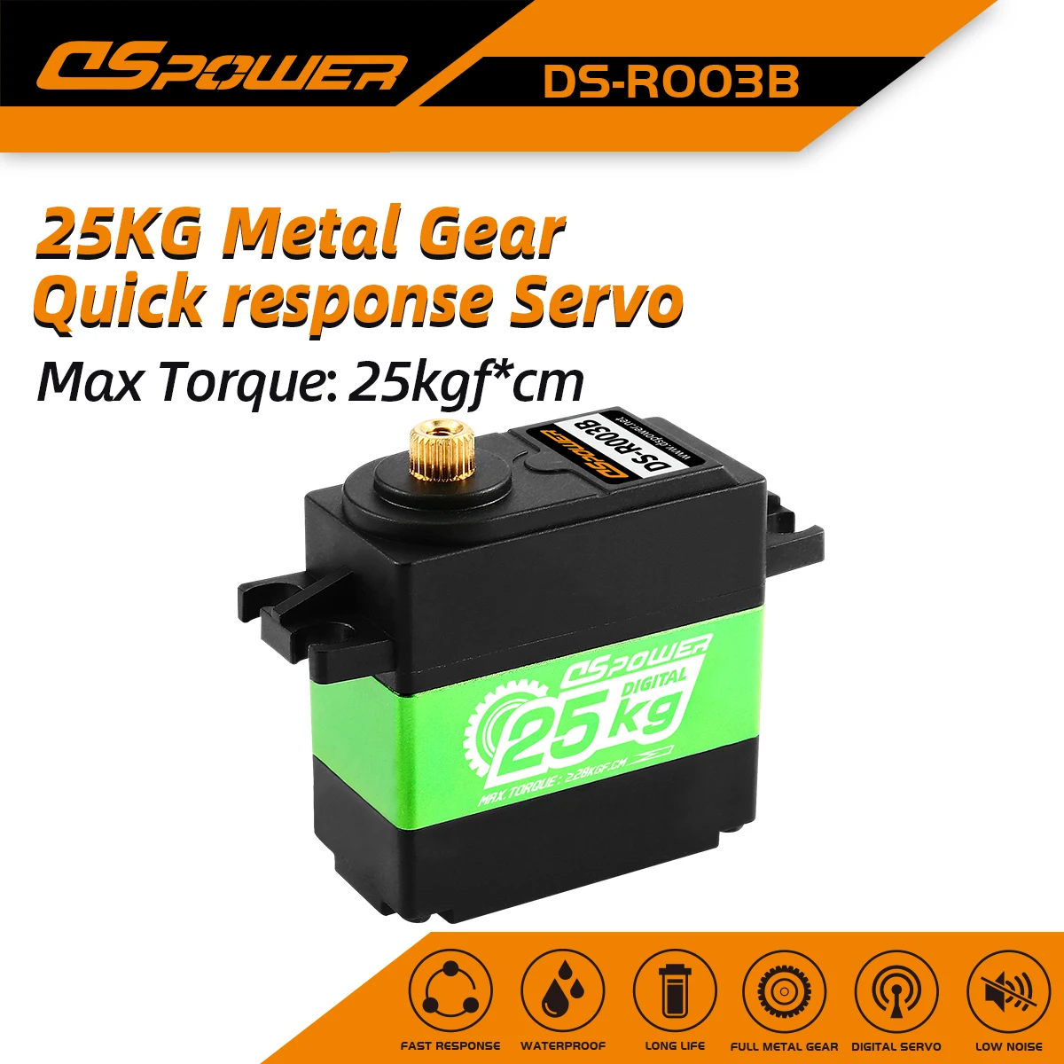 DSpower 25KG 8.4v Digital Servo Metal Gear Waterproof Servo for 1/8 1/10 TRX4 TRX6 scx10 arrma mojave 104001 slash maxx RC Car