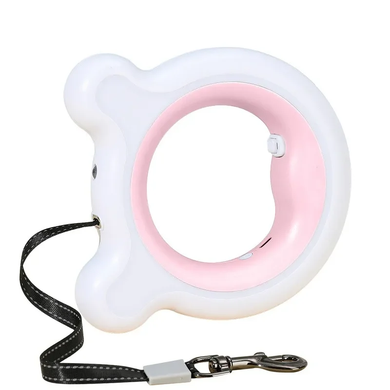 

LED retractable dog leash, reflective flashlight, one-button brake, suitable for small and medium-sized dog walking leash