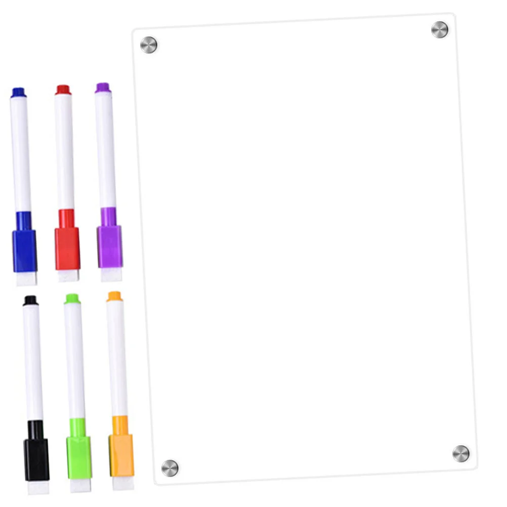 Acrylic Dry Erase Board with Pen White Clear Magnets Calendar Magnetic Whiteboard