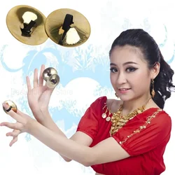 1Pair Musical Instrument Belly Dancing Indian Brass Finger Cymbals Middle East Percussion Cymbals Props Percussion Instrument