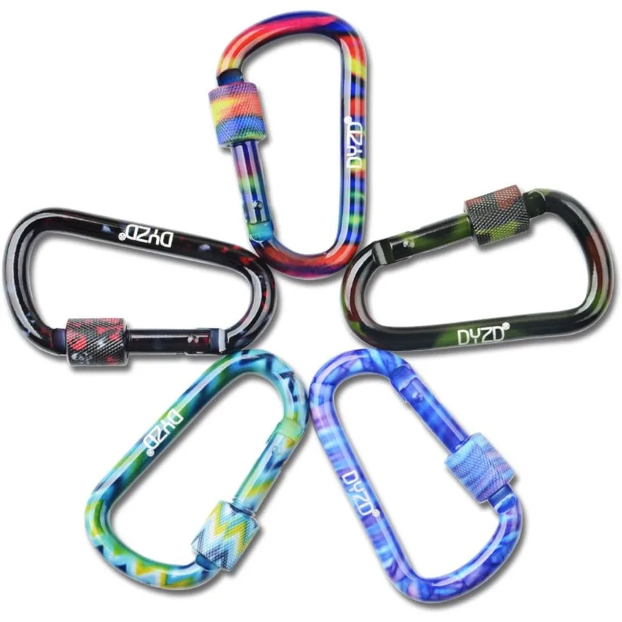 والعتاد سبائك الألومنيوم D شكل أبازيم D حلقة سلاسل المفاتيح المسمار قفل الربيع خطاف مشبك كيرينغ كليب هوك 5 كولو