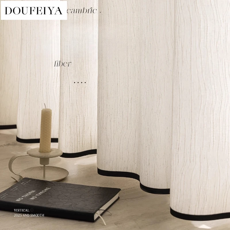 

Custom Size Luxury Flax Black French Middle-aged Style Curtains for Living Dining Room Bedroom White Tulle Decor Fashion Elegant