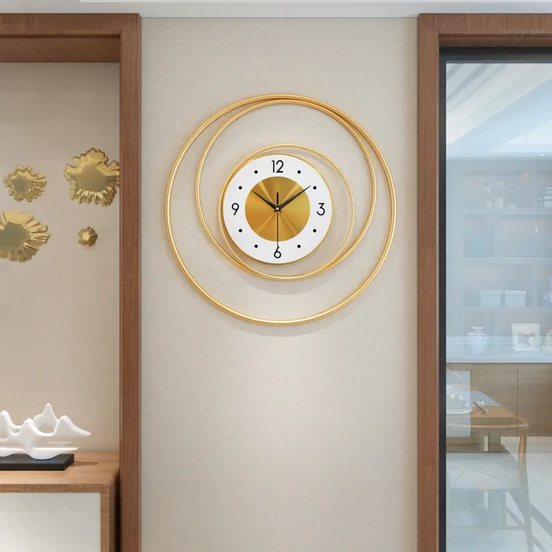 Gold Large Modern Wall Clock Simple Nordic Light Luxury Design Silent Operation Creative Living Room Decorative Wall Watch Gift