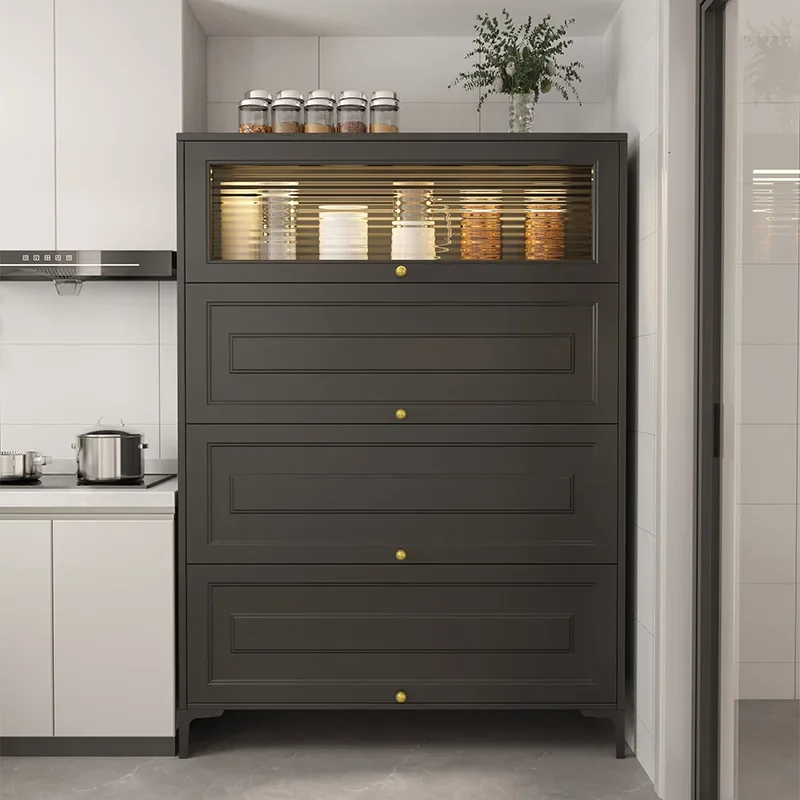 Armadietto portaoggetti multifunzionale per uso domestico con porta ribaltabile da cucina, armadietto per forno a microonde per piccoli elettrodomestici