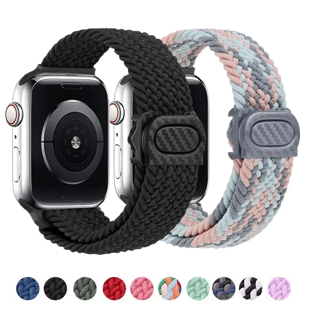 Strap For Apple watch band 44mm 42mm 40mm 45mm 38mm 41mm 49mm Braided Solo Correa Bracelet iWatch Series 9 8 7 6 5 4 3 se Ultra