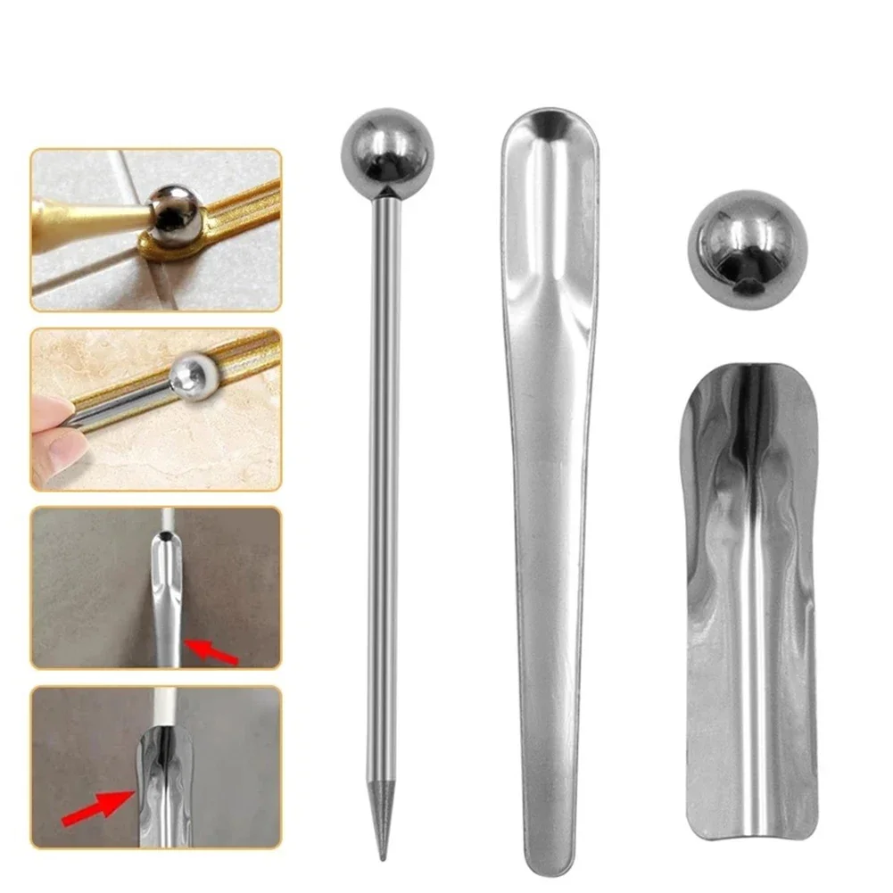Newest Reliable Useful Grout Tools Tile Steel Ball Portable Press Seam Pressed Ball Stainless Tile Double Hole
