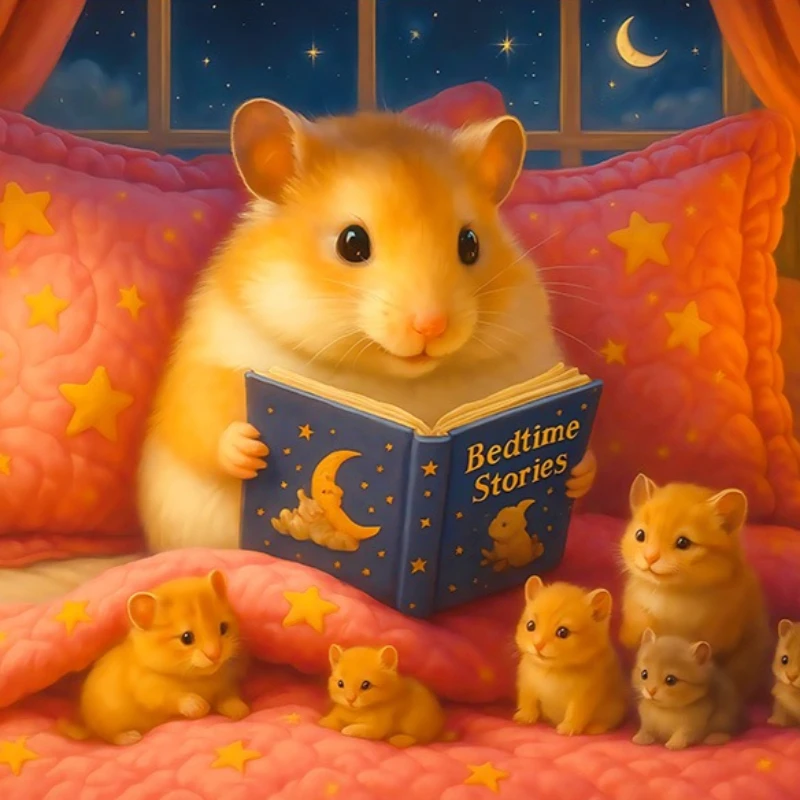 Hamster Night Reading Together 150pcs Mini Test Tube Jigsaw Puzzle Easy JIgsaw Puzzle Decompression Toys Game Family