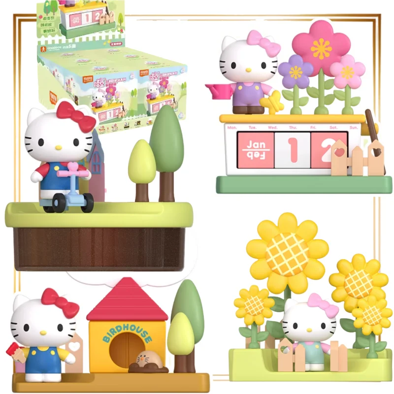 

Sanrio HelloKitty Warm Spring Prologue Blind Box Tabletop Ornaments Phone Holder Trendy Toys Holiday Gifts Anime Peripherals