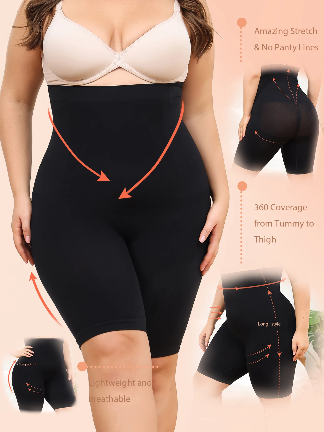 

Shapewear for Women High Waist Trainer Panties Tummy Control Hip Butt Lifter Shorts Slimming Sheath Ladies Mid Thigh Body Shaper