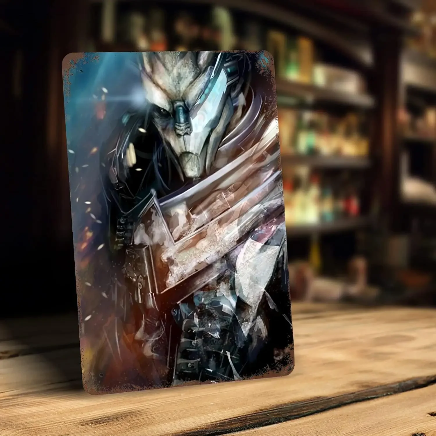 Garrus Close Up Mass Effect Metal Signs wall decor Vintage Tin Signs Captain Metal Poster Decor for Bar Pub Club Wall Decoration