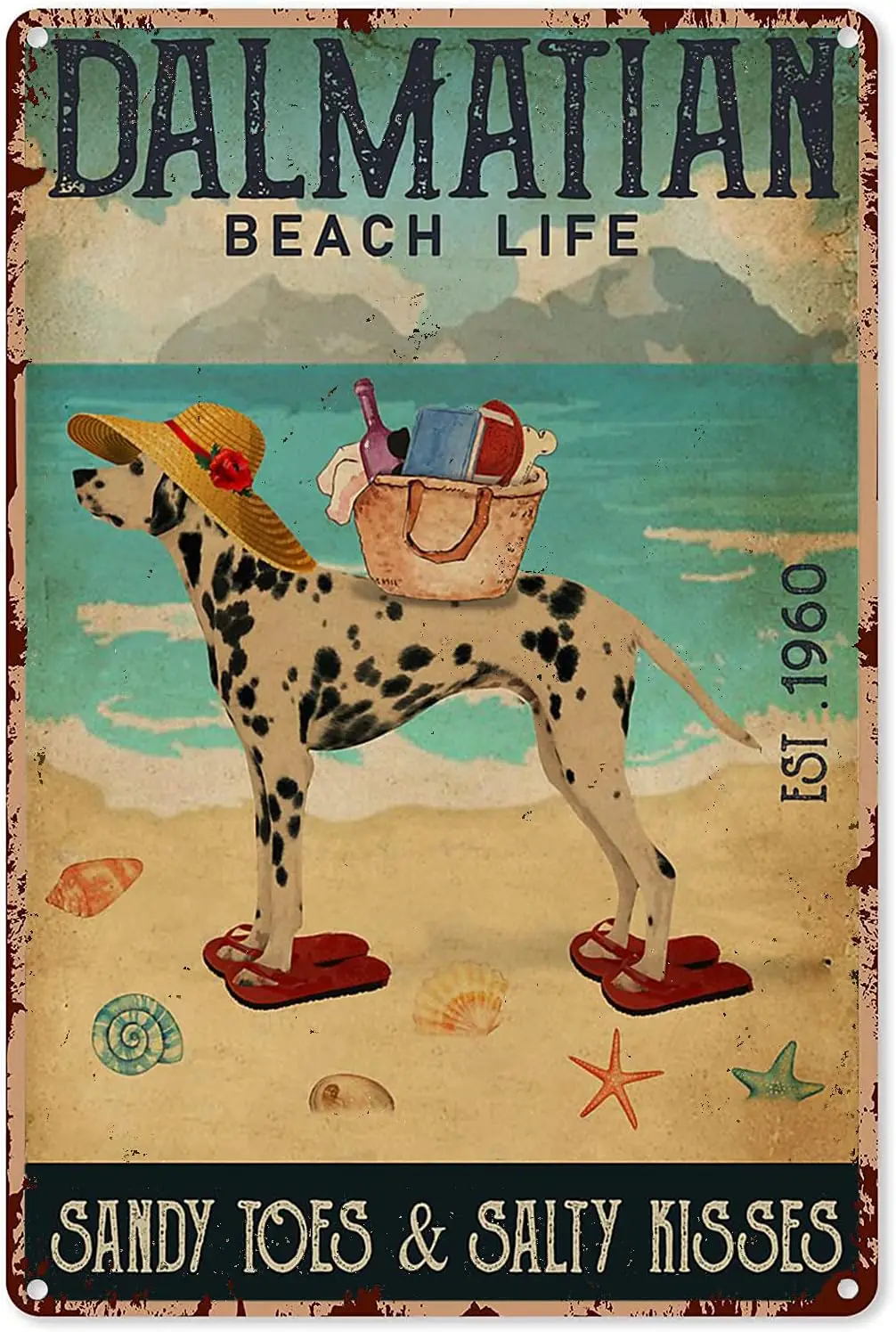 Металлический знак пляж жизнь песчаный палец соль целуи далматинские винтажные знаки Ретро жестяные знаки алюминиевый знак для кухни дома сада Wal