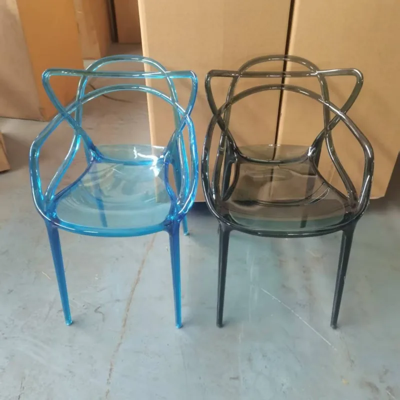 Outdoor plastic backrest crystal chair