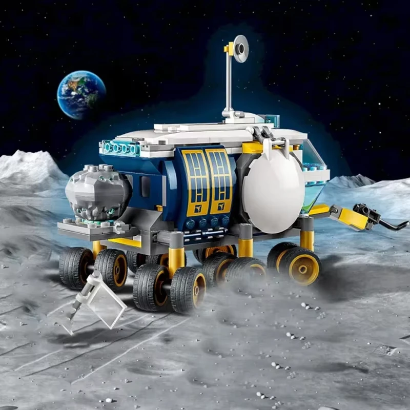 

City Series Building Blocks Moon Rover Spaceship Children's New Year Gift Assembly Toys