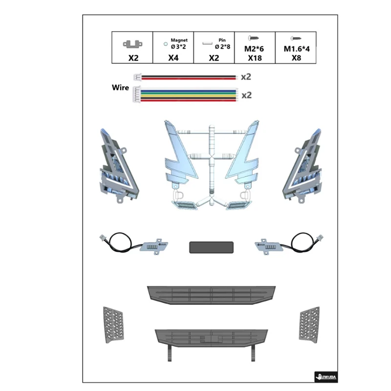 RC 1/14 Frontverkleidungs-Kit mit Scheinwerfermodul und Frontstoßstange für Tamiya Hydraulik-Muldenkipper DIY-Teile – Detail 6