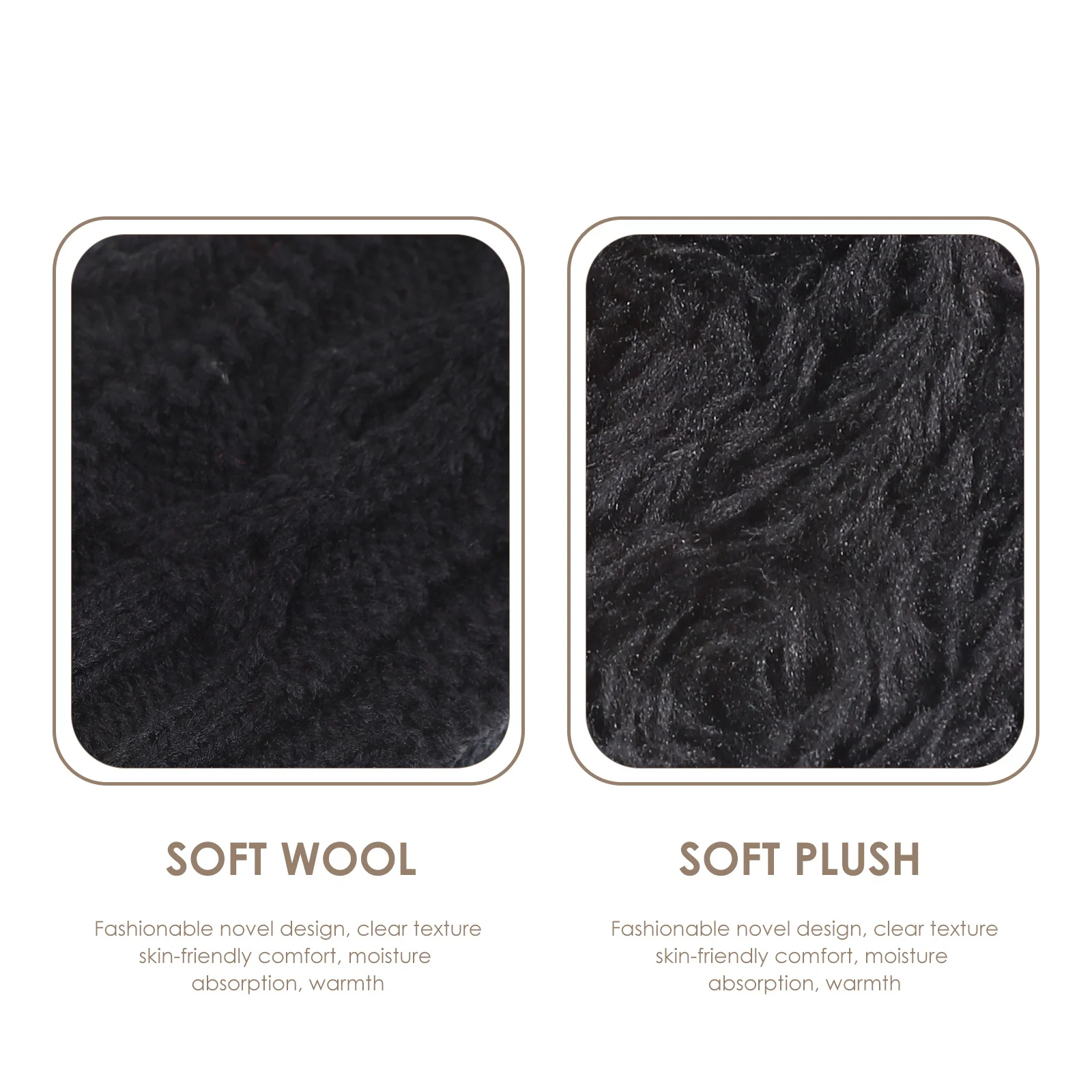 

1 Pair Thermal Half-Finger Gloves Warm Knitted Cover Mitts For Women Autumn Winter Anti-Cold Wear-Resistant Outdoor Small