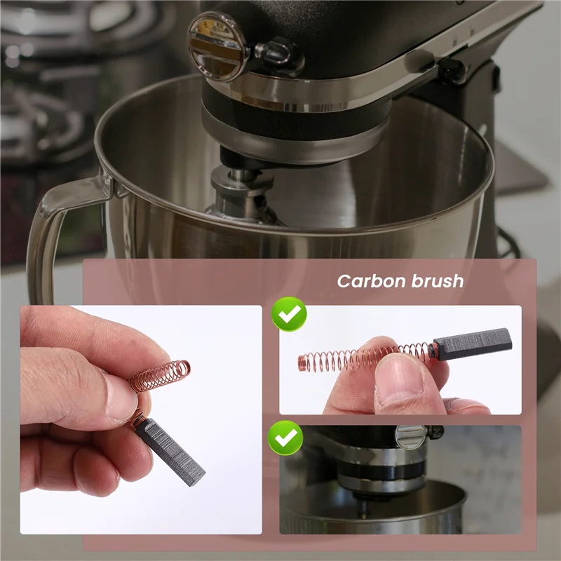 Spazzole motore in carbonio A63K-8 pezzi, parti di ricambio spazzole motore per miscelatori Kitchenaid W10380496/5K5SS/WHK55K