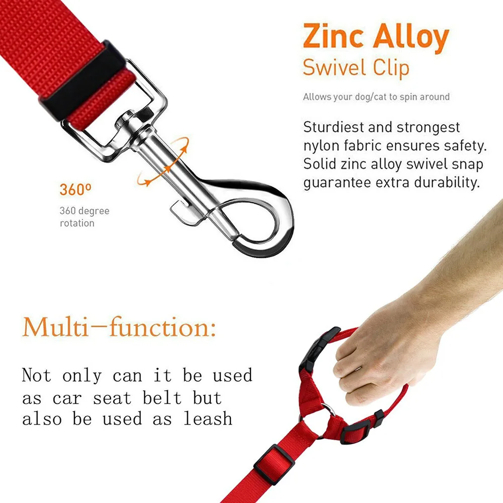 Pet Products Universal Practical Cat Dog Safety Adjustable Car Seat Belt Harness Leash Puppy Seat-belt Travel Clip Strap Leads