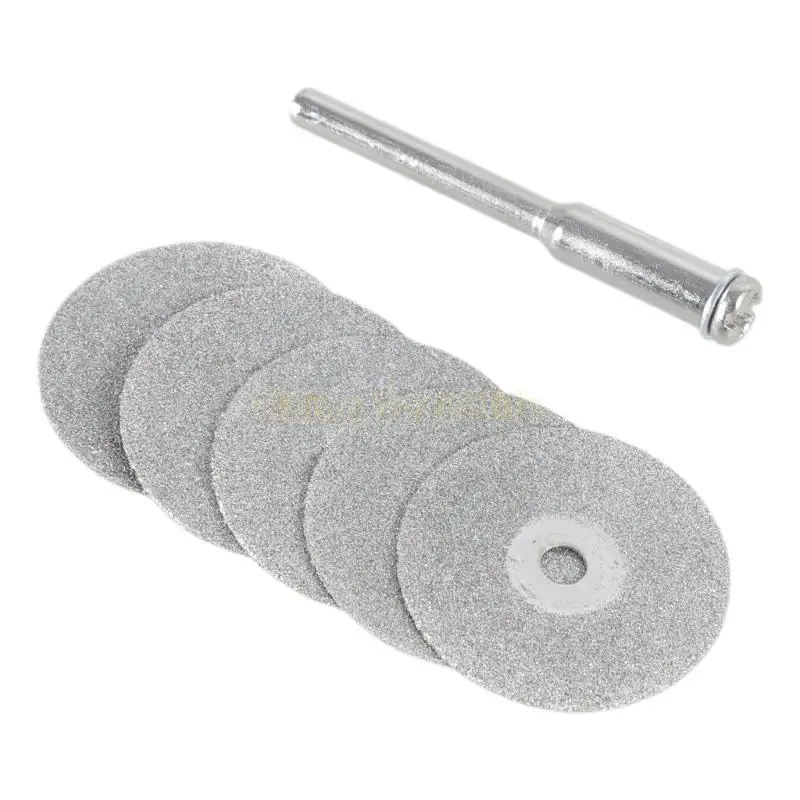 57QF Hot 5 PCS 22mm Emery Diamond Cắt lưỡi khoan Bit+1 Mandrel cho bộ