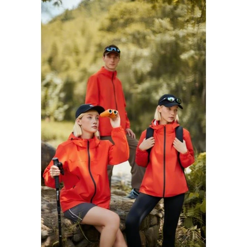 

Men's and Women's Spring and Autumn Casual Hooded Outdoor Jackets Breathable Windproof Waterproof Hiking Zipper Jacket