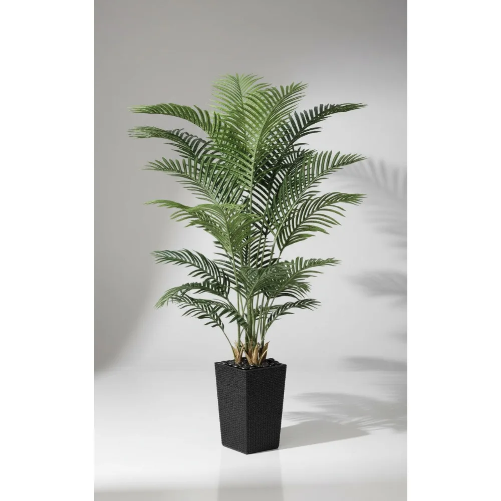 

6 футов искусственная пальма с кашпо и гальками, устойчивая к ультрафиолетовому излучению для внутреннего и наружного декора, искусственное растение с низким содержанием технического обслуживания