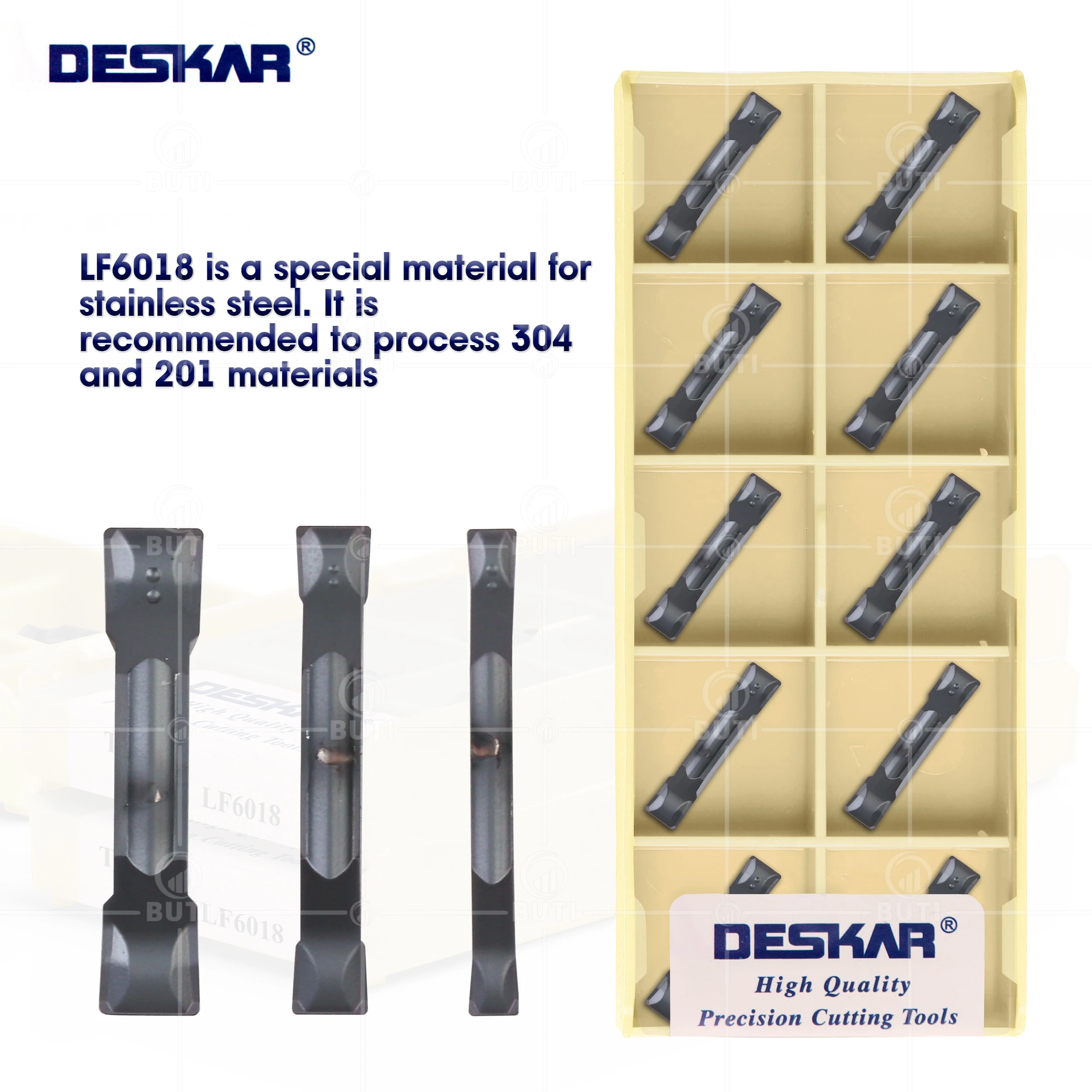 Deskar 100 Original Tdc200 Tdc300 Tdc400 Lf6018 2.0 mm Carbide Inserir Grooving Lâmina Parting Off Torno Cnc Slot Cutter Ferramentas