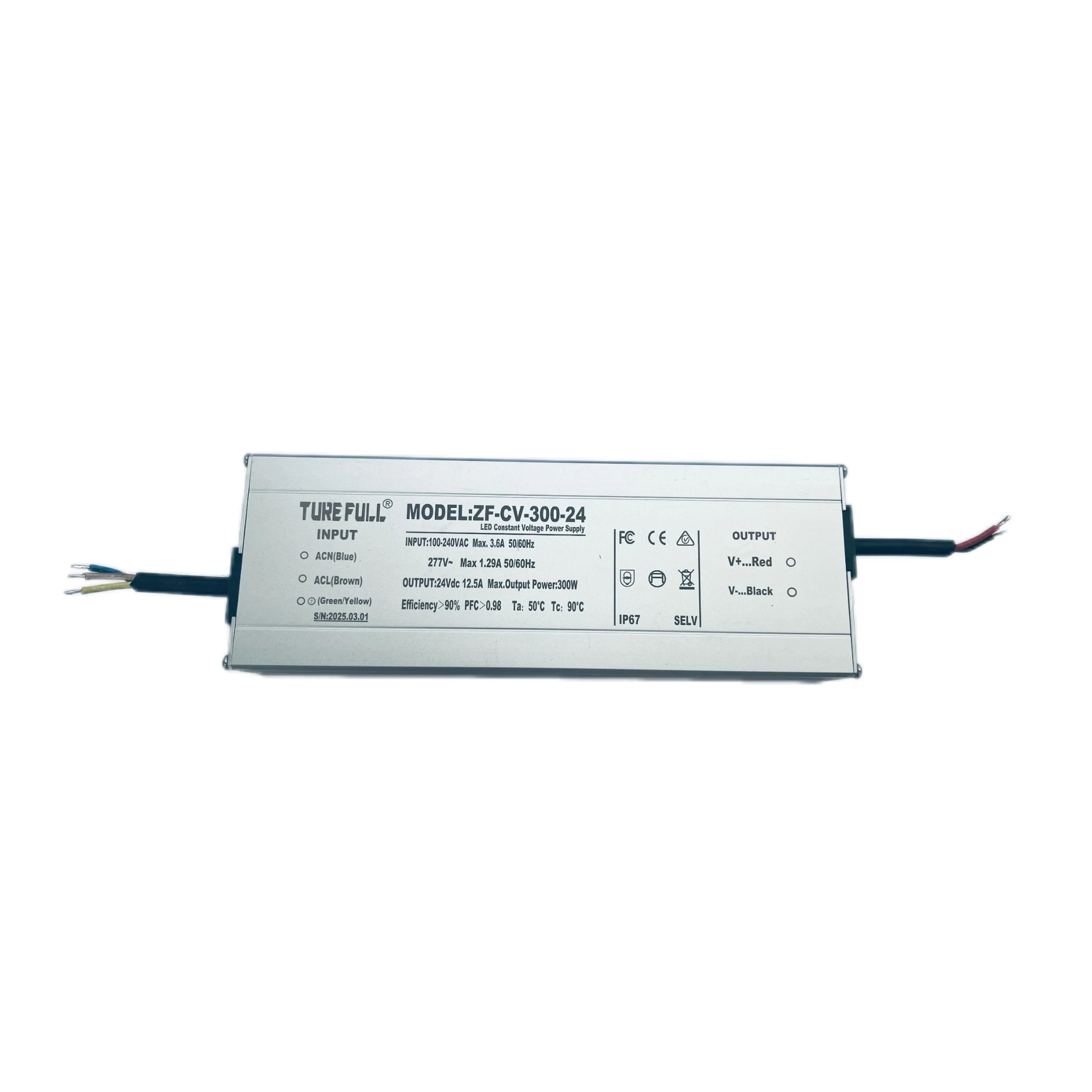 Hot sell 300W 24V 12.5A CV Series  Constant Voltage Outdoor Waterproof LED Driver +0-10V Dimmable