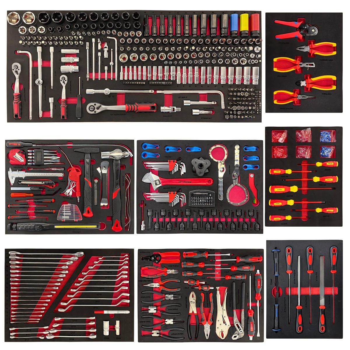 757PCS Professional Auto Repair Tool Set CRV Steel Hand Tools Kit With EVA Foam Tray for Car Garage Workshop Maintenance