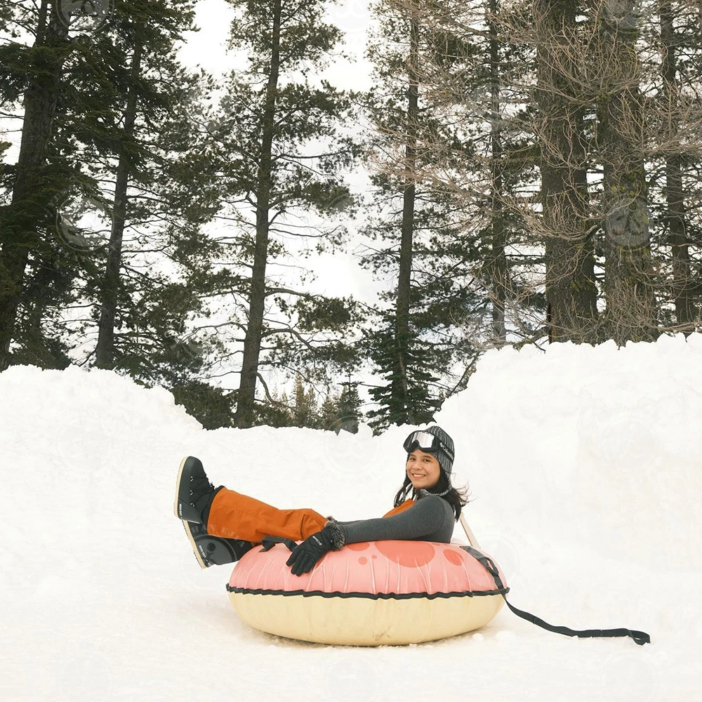 Slitta a tubo per slitta da sci da neve doppia commerciale gonfiabile in gomma personalizzata in fabbrica per lo sport invernali