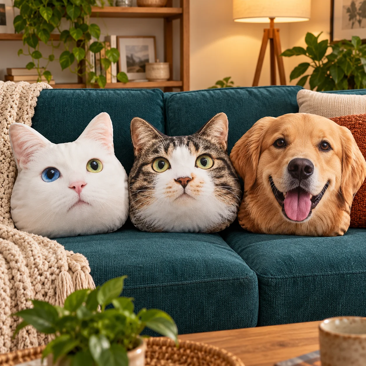 Personalized Custom Photo Pet Shaped Pillow 3D Realistic Cat Dog Face Cushion Customized Photo Throw Pillow Home Decoration