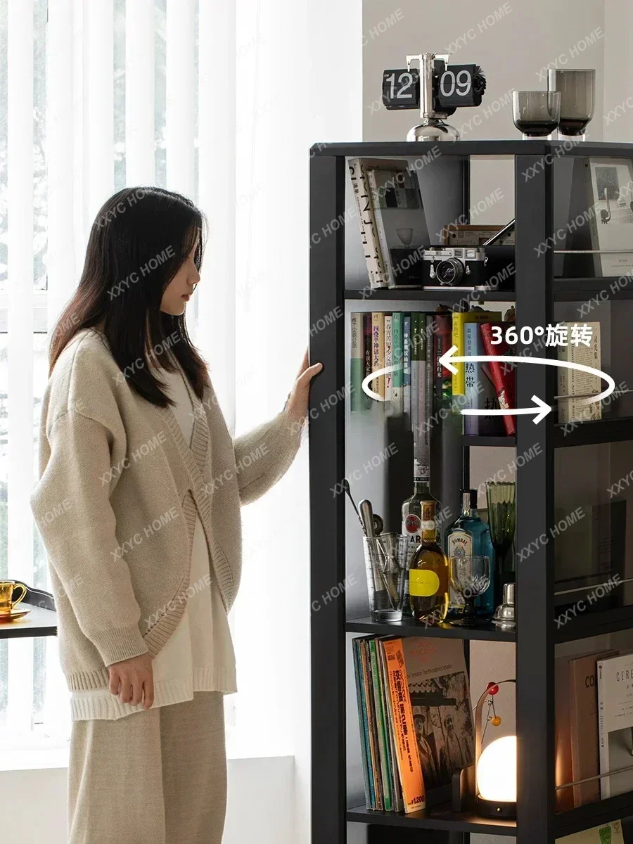 NNIkuno Yamuro Rotating Bookshelf Floor Shelf Bookcase