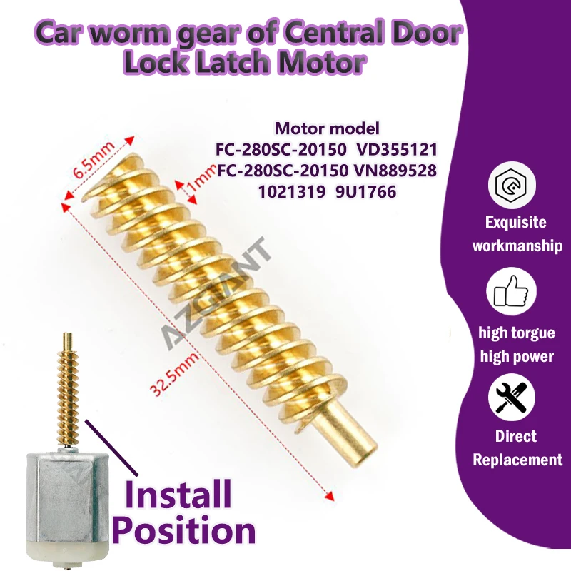 AZGIANT 1020613 3K2756/FC-280SC-20150 For Kia Cerato Forte Koup 2009-2018 Car Central Door Lock Latch 12V Motor with gear worm