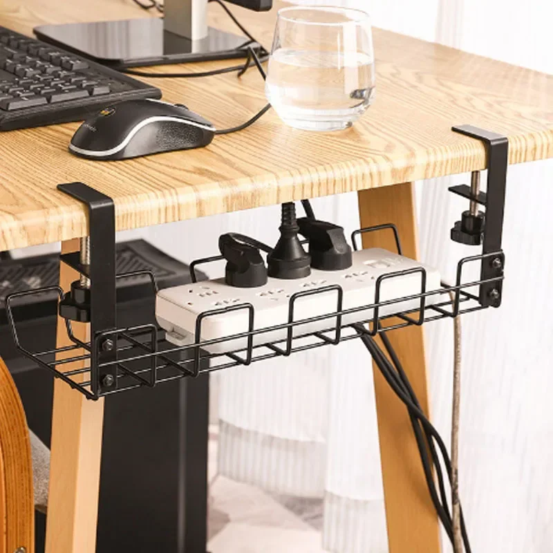 

Under Desk Cable Management Tray, Wire Under Table Wire Organizer for Office Home Cable Management Rack Black