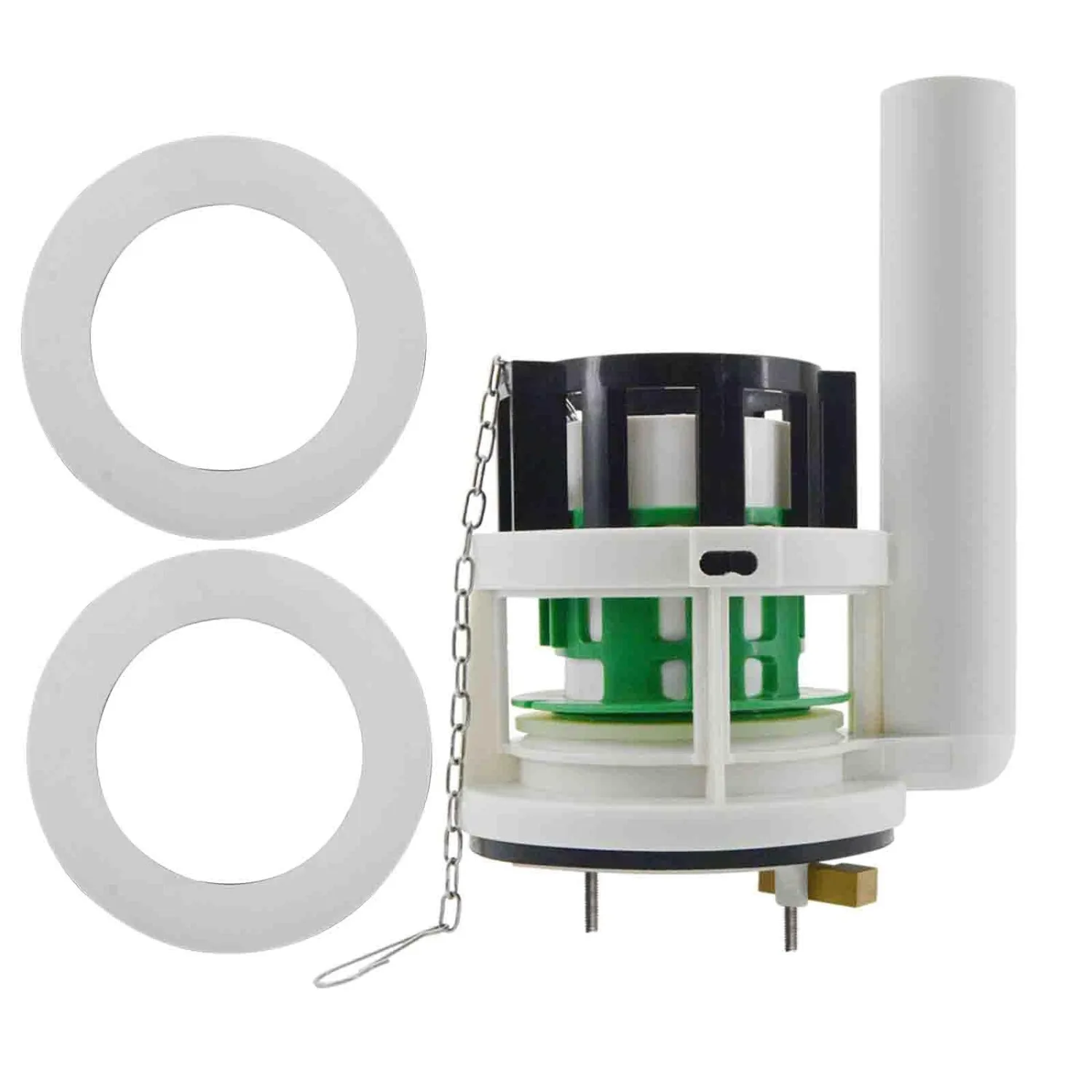 

3-дюймовый смывной клапан для унитаза, совместимый с TOTO. В комплект входит два силиконовых прокладки. Цельный сменный комплект.