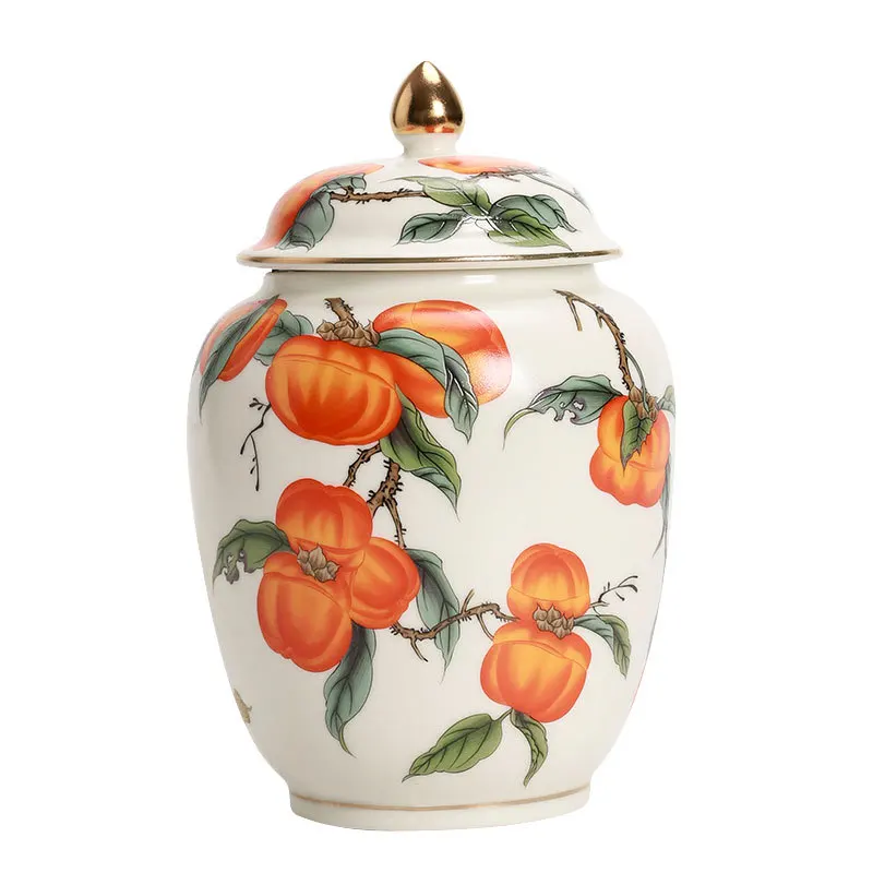 Airtight General Shape Tea Canister, Chinese Palace Style Porcelain Jar, Household Tea Storage