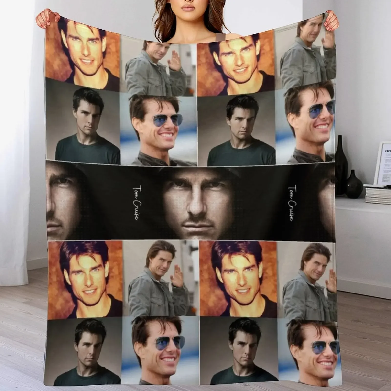

Tom Cruise Handsome American actor Super Cool Aesthetic Collage - 1 Throw Blanket Fashion Sofas Stuffeds Blankets