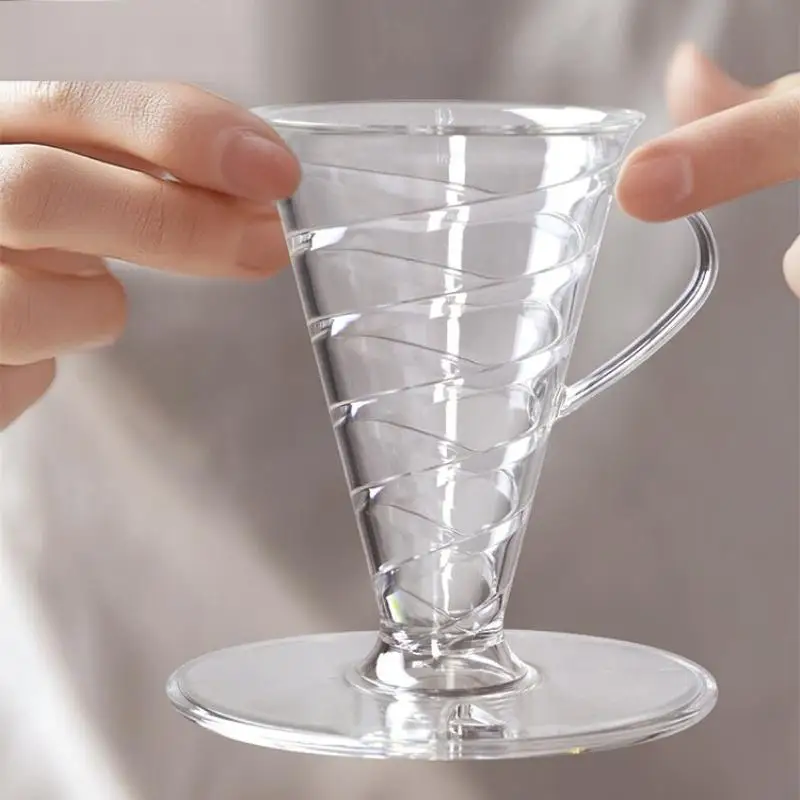 Clear Conical Coffee Dripper Spiral Flavor Lock Design Reusable Pour Over Coffee Filter for Home Office
