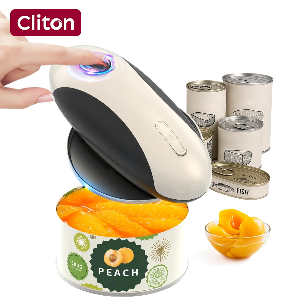 Cliton Multi-function USB Rechargeable Jar Opener Auto Electric Can Opener with One-Touch Smooth Edge & Magnetic Lid for Seniors