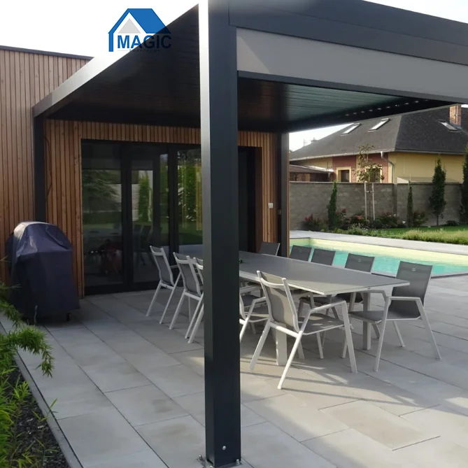 Waterproof Gazebo Motorized Outdoor Pergola Awning Garden Canopy Louvered Kits Roof System Bioclimatic Aluminum Pergolapromote s