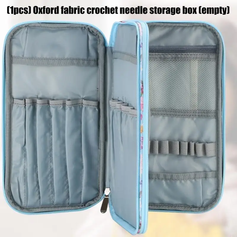 Zippered Knitting Organizers Tear Resistant Oxfords Fabric Compartments for Yarns Needle and Craft Supplies