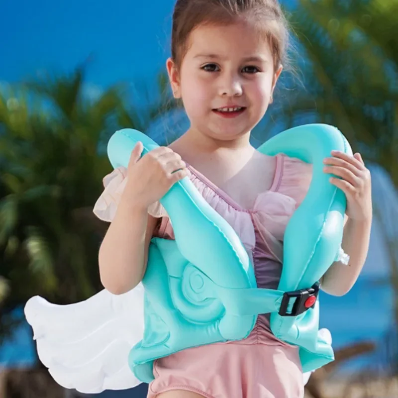 Anéis de braço de natação flutuantes infláveis para crianças com asa Ngel verão família piscina praia festa pvc brinquedos de água infláveis jaqueta